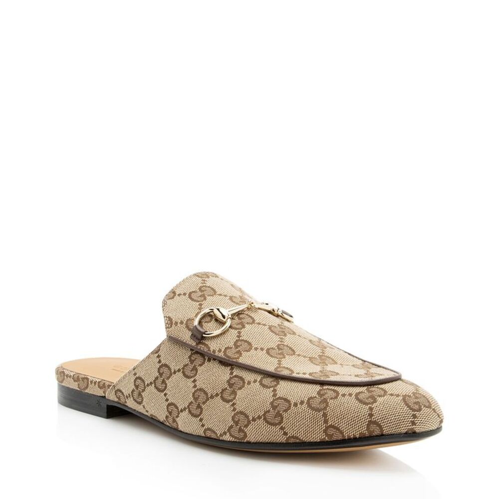 Gucci GG Canvas Princetown Mules - Size 9.5 / 39.5